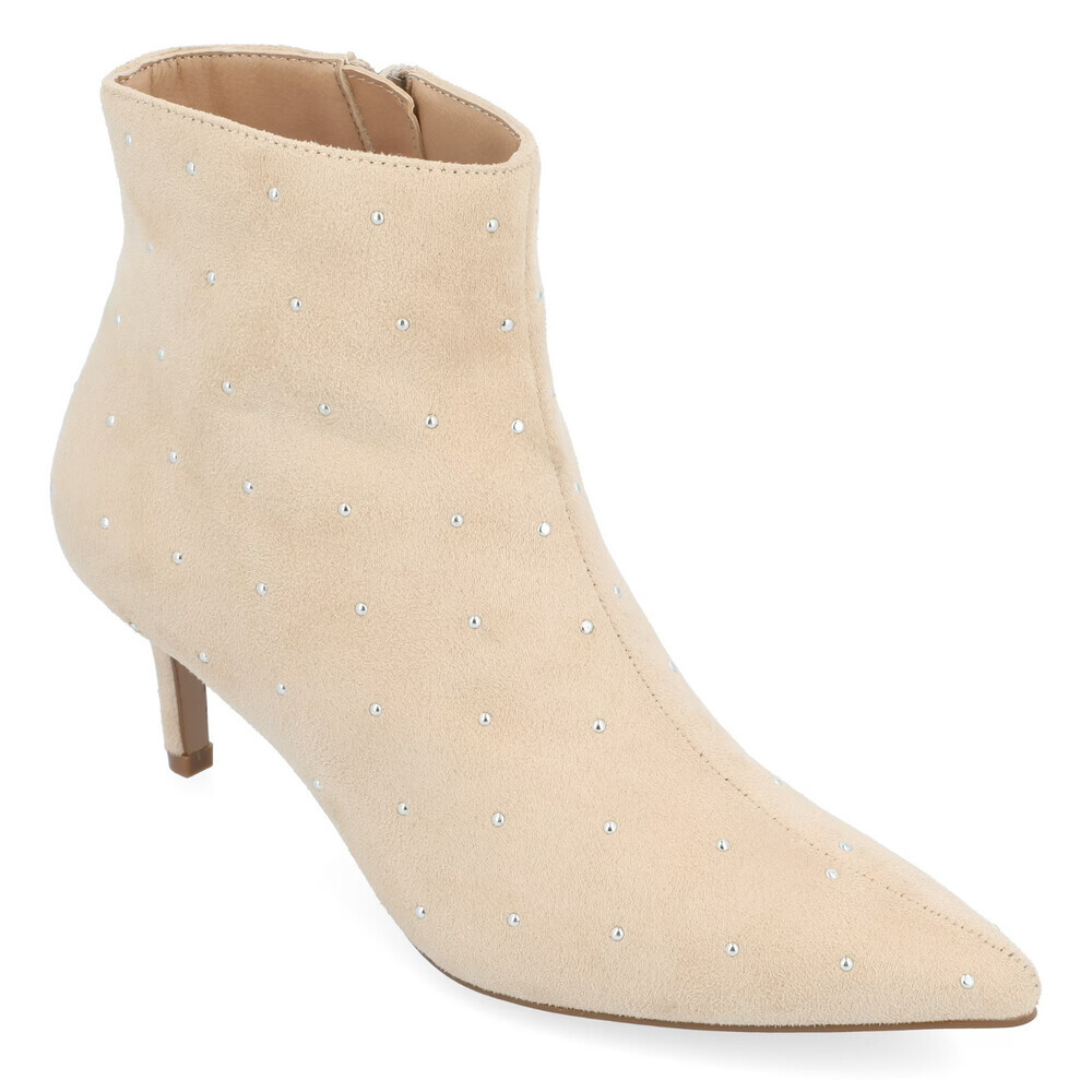Journee Collection Rossia Boots Womens US 6 Beige Kitten Heel Bootie HAWK146